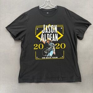 Jason Aldean T Shirt 2020 We Back Tour Mens 2XL Black Morgan Wallen Riley Green
